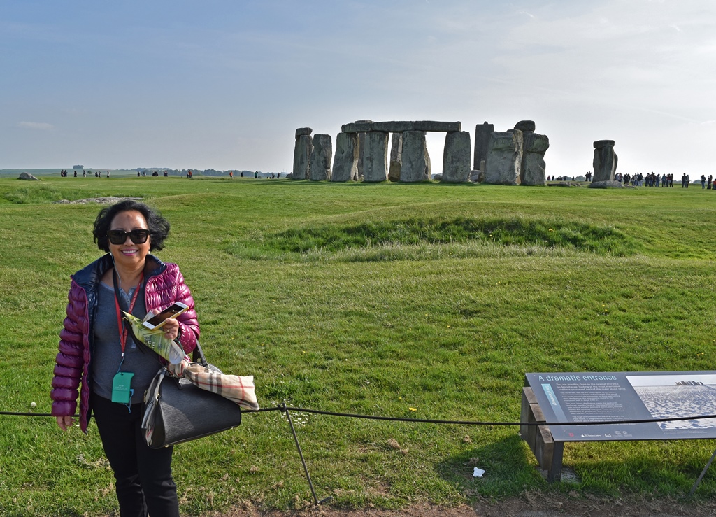 Nella and Stonehenge from Northeast